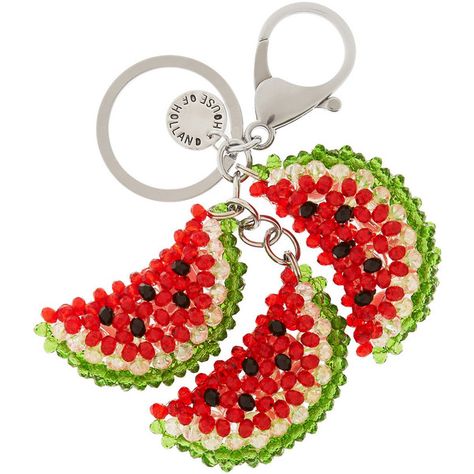 Beaded watermelon keychain (65,315 KRW) ❤ liked on Polyvore featuring accessories, beaded key chains, fob key chain and house of holland Beaded Watermelon, Beaded Keychains Patterns, Watermelon Keychain, Watermelon Patch, Chinti And Parker, Brick Stitch Pattern, House Of Holland, Beaded Crafts, Bead Pattern