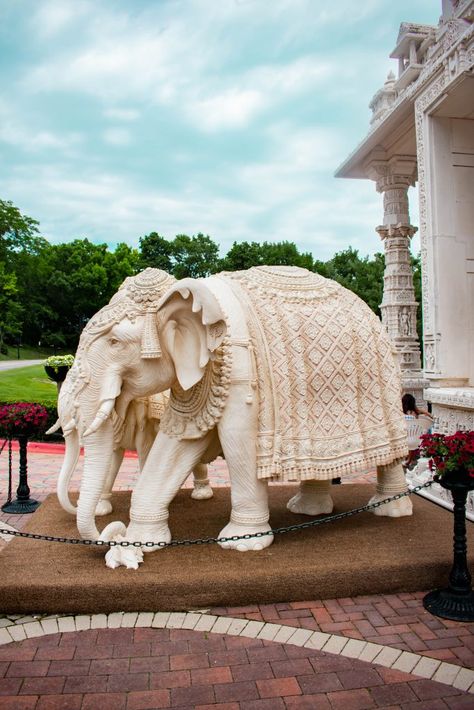 BAPS Shri Swaminarayan Mandir temple chicago il illinois marble elephant hindi hindu sculpture temple indian art and design Chicago Day Trip, Hindu Sculpture, Temple Indian, Marble Elephant, Indian Temple Architecture, Elephant Carving, Art And, Hindu Statues, Indian Sculpture