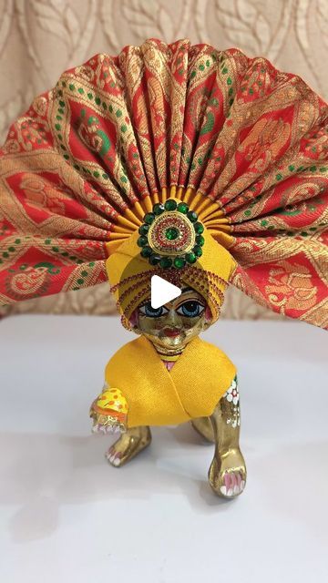 Laddu Gopal Pagdi Making, Ladu Gopal Dress, Ladu Gopal Shringar, Laddu Gopal Summer Dresses, Heavy Laddu Gopal Dress, Laddu Gopal Dresses, Dress Painting, Beads Candy, Viral Reels