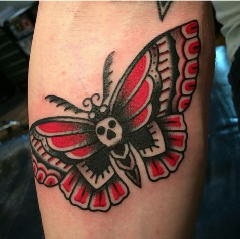 Black and red moth. Red Black Traditional Tattoo, Traditional Red Tattoo, Red And Black American Traditional, Black And Red Traditional Tattoo Sleeve, Red And Black Traditional Tattoo, Red Traditional Tattoo, Black And Red Traditional Tattoo, Black And Red Moth Tattoo, Red Moth Tattoo