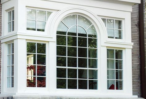 Houses With Round Windows, Round Top Windows, Arc Window, Retrofit Windows, Arched Transom, Georgian Windows, Porch Enclosures, Window Designs, Gothic Windows