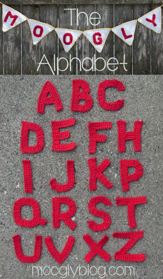 Crochet Alphabet Letters, Beginner Haken, Moogly Crochet, Crochet Letters Pattern, Crochet Alphabet, Crochet Letters, Crochet Bunting, Applique Letters, Crochet Embellishments