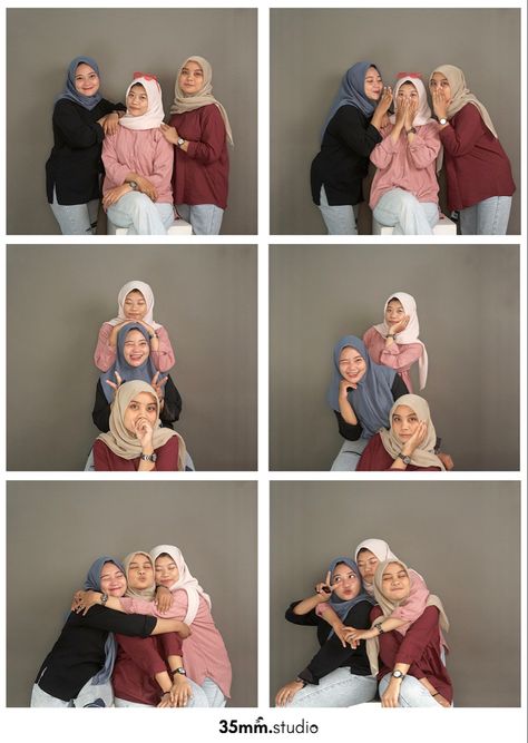 Sister Picture Poses, Trio Photoshoot, Poto Studio, Pose Ootd, Group Photo Poses, Group Picture Poses, Sister Poses, Sister Pictures, Studio Portrait Photography