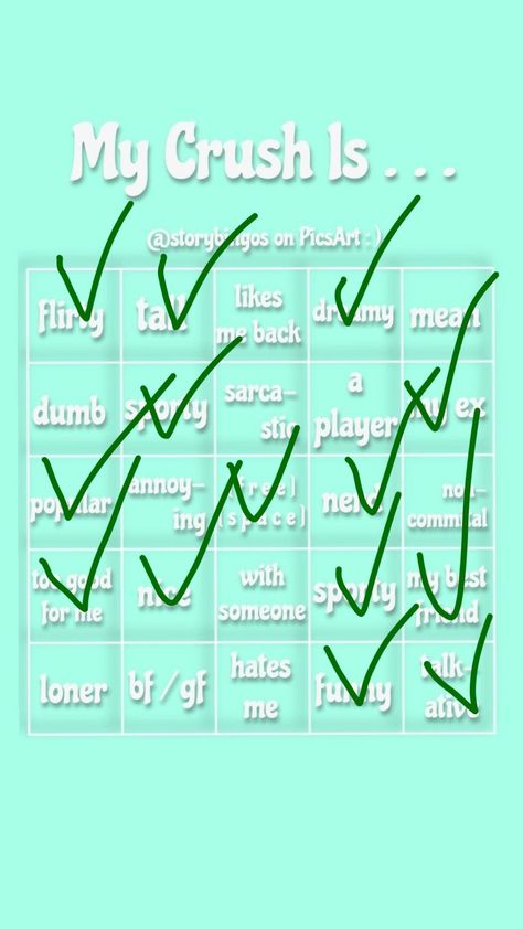 My bf/crush bingo #fyp #bf #crush #bingo #remix #remixchallenge Crush Bingo, My Bf, My Crush, Bingo, Dumb And Dumber