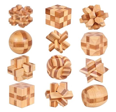 Mind Puzzles, Brain Teaser Puzzles, Wooden Cubes, Cube Puzzle, Brain Teaser, Puzzles Gifts, Montessori Materials, 3d Puzzles, Puzzle Box