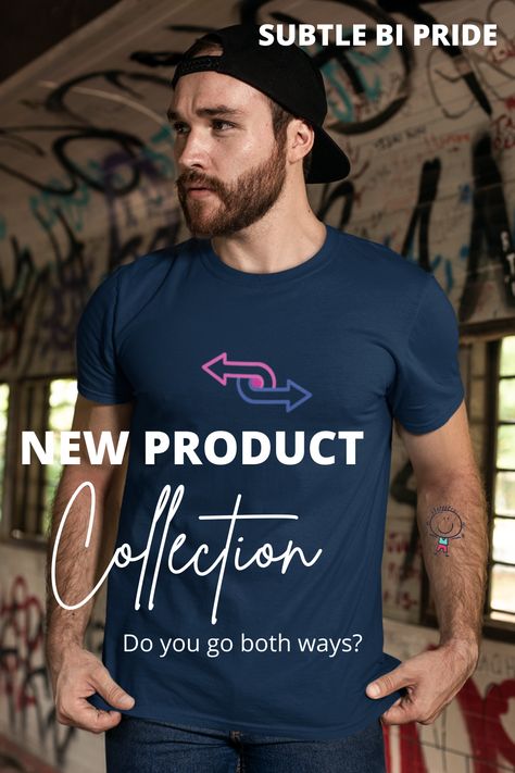 Retro, modern and unique subtle bi pride shirts await you at Wavy Man Creations. Our Go Both Ways collection features one-of-a-kind, super soft and easy to care for bisexual outfits. Subtle Pride Outfit, Bisexual Outfits, Lesbian Shirt, Queer Shirt, Lesbian Shirts, Pride Lesbian, Pride Clothing, Trans Pride Flag, Lesbian Gifts