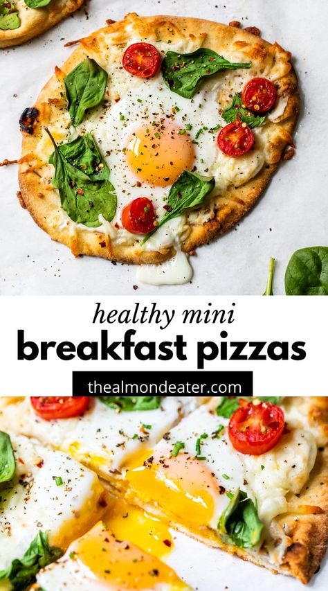 Weekend Breakfast Recipes, Breakfast Pizzas, Fried Egg Recipes, Mini Breakfast, Veggie Breakfast, Pizza Ingredients, Veggie Pizza, Naan Bread, Weekend Breakfast