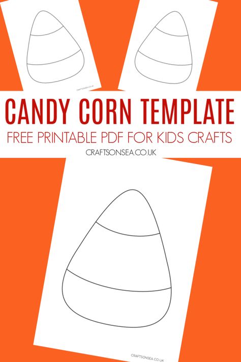 Candy Corn Template (FREE Craft Printable) Candy Corn Craft Preschool, Corn Candy Craft, Free Candy Corn Template, Candy Corn Art Preschool, Candy Corn Patterns Free Printable, Candy Corn Outline, Candy Corn Art Projects For Kids, Candy Corn Printables Free, Candy Corn Crafts Preschool