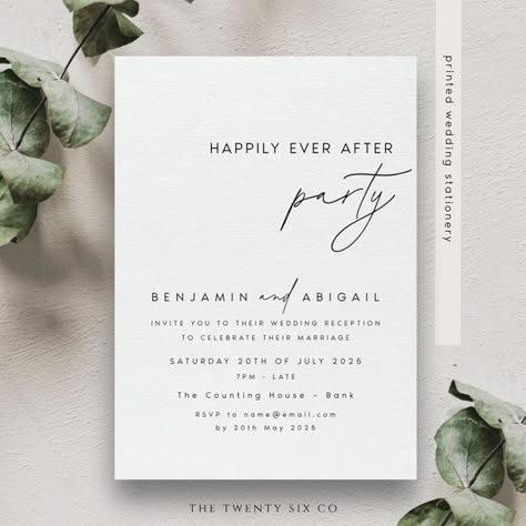 Micro Wedding Invitations, Wedding Invitation Reception Only, Wedding Invites Reception Only, Sequel Wedding Invitation, Wedding Dinner Party Invitations, Civil Wedding Invitation Template, Wedding Evening Invites, Wedding Reception After Party, Reception Invitation Cards