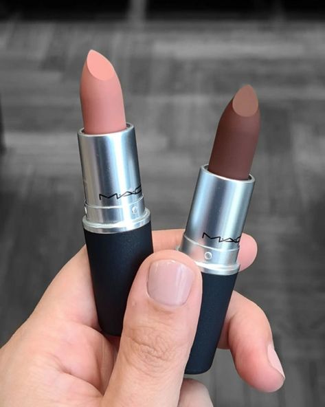 Mac Influentially It vs Fleshpot Lipstick | Mac Lipstick Swatches Top Mac Lipsticks, Mac Lipstick Satin, Mac Teddy, Lipstick Combos, Lipstick Combo, Lipstick Names, Mac Powder Kiss Lipstick, Mac Lipstick Swatches, Mac Lipstick Shades