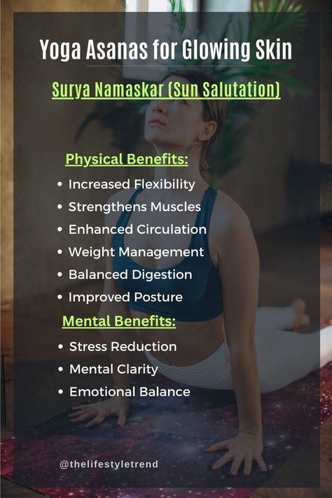 yoga asanas for glowing skin, yoga asanas for flat belly, yoga asanas for beginners, yoga asanas for hair growth, yoga asanas for kids, yoga asanas for back pain, yoga asanas for thyroid, yoga asanas for digestion, yoga asanas for pregnancy, yoga asanas for height, best yoga asanas for glowing skin, yoga asanas for glowing skin face, yoga asanas for glowing skin fast, yoga asanas for fair and glowing skin, which yoga is good for glowing skin, yoga poses for glowing skin Yoga Illustration, Surya Namaskar, For Glowing Skin, Increase Flexibility, Sun Salutation, Yoga Postures, Breathing Exercises, Improve Posture, Yoga Asanas