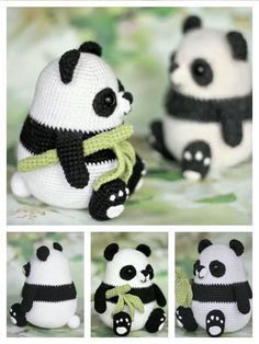 Panda Amigurumi Free Pattern, Amigurumi Panda, Crochet Panda, Crochet Animals Free Patterns, Crochet Design Pattern, Kawaii Crochet, Crochet Amigurumi Free, Crochet Animal Patterns, Crochet Free