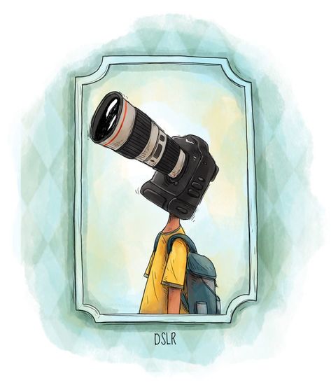 ‘Camera Lives’ is a Cheeky Illustrated Series Showing Cameras as People Camera Drawing Art, Photographer Tattoo, Camera Painting, Fashion Wallpaper Aesthetic, Camera Life, Camera Cartoon, Camera Illustration, Camera Drawing, Camera Tattoo