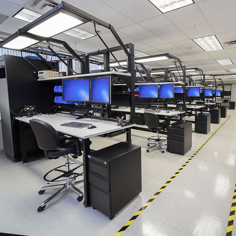 Electronics Workspace, Electronics Lab Workbenches, Laboratory Furniture, Tech Desk, Furniture Workshop, Tech Lab, Workbench Designs, Garage Design Interior, Electronic Workbench