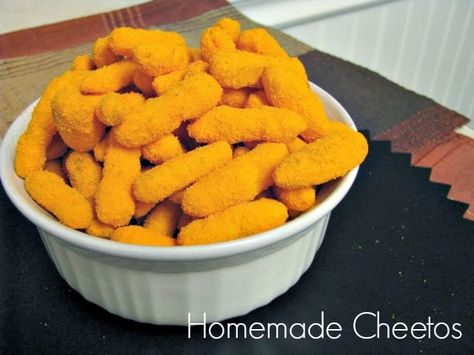 Homemade junk food (Approved by Michael Pollan!) Homemade Cheetos, Cheetos Recipe, Classic Snacks, Cheesy Snacks, Cheese Puffs Recipe, Cheetos Puffs, Cheesy Snack, Kid Snacks, Cheese Puffs