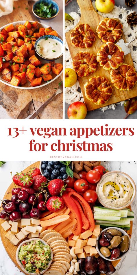 Deck the halls with these delicious 🌱 13+ Vegan Appetizers 🥗 for Christmas! Your holiday table will never be the same. 😋 Get the recipes now! Christmas Buffet Vegetarian, Plant Based Christmas Appetizers, Vegan Christmas Dinner Starters, Vegetarian Christmas Starters, Holiday Tofu Recipes, Vegan Christmas Snacks For Party, Gf Df Christmas Appetizers, Gf Df Thanksgiving Appetizers, Vegan Christmas Meals Ideas