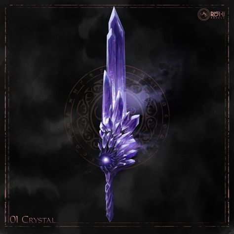 ArtStation - Crystal Crystal Powers Magic, Inspiring Drawings, Cybernetic Arm, Types Of Swords, Goblin King, Magic Hat, Crystal Power, Cool Swords, Drawing Templates