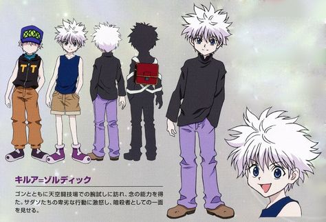 Killua Zoldyck Hxh Characters, Killua Zoldyck, Anime Inspired Outfits, Hunter Anime, Anime Wall Art, Character Sheet, 영감을 주는 캐릭터, Inspired Outfits, Boy Art