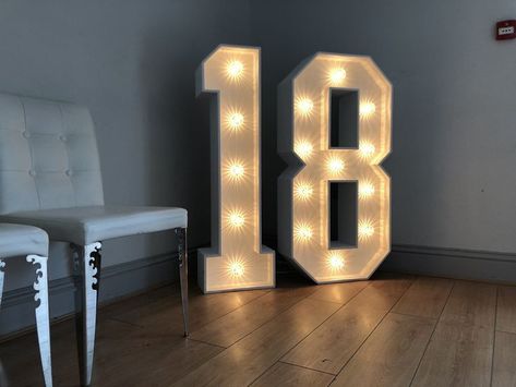 17 Light Up Numbers, 18th Party Ideas, Letter Flowers, Royal Blue Wedding Theme, 18th Party, Whitstable Kent, 18th Birthday Party Themes, Red Birthday Party, 18th Birthday Decorations