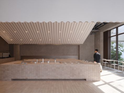 Corrugated Roof, Folding Architecture, Neri And Hu, Japanese Joinery, Renovation Architecture, Timber Architecture, Neri Hu, Blue Bottle Coffee, Weekend House