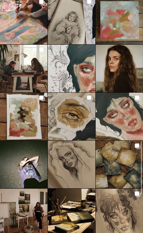 Insta Photo Ideas Artist, Art Instagram Inspiration, Instagram Feed Astethics Ideas, Artsy Ig Feed, Digital Art Instagram Feed, Insta Art Account Ideas, Posting Art On Instagram, Aesthetic Instagram Feed Artist, Painting Instagram Feed