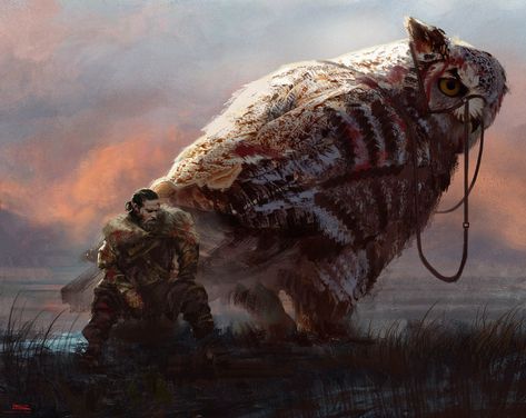 ArtStation - Owl's , omar samy Giant Owl, Rpg Npc, Magic Creatures, Fantasy Concept Art, Dungeon Master, Traditional Paintings, Monster Art, Fantasy Inspiration, Boy Art