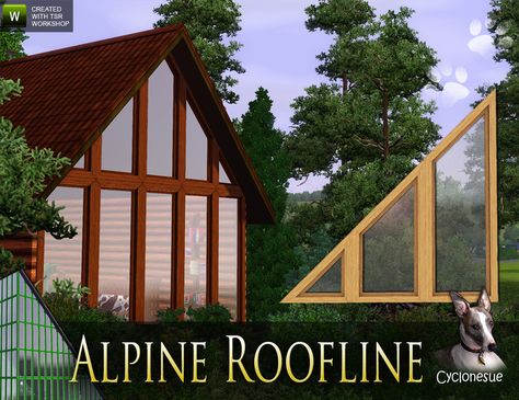 Cyclonesue's Alpine Roofline 45-degree Windows Triangle Windows Sims 4 Cc, Sims 4 Cc Triangle Window, Sims 4 Glass Roof Cc, Sims 4 Roof Windows, Sims 4 Triangle Windows, Sims 4 Cc Roof Windows, Sims 4 Windows Cc, Triangle Window, Cabin Windows