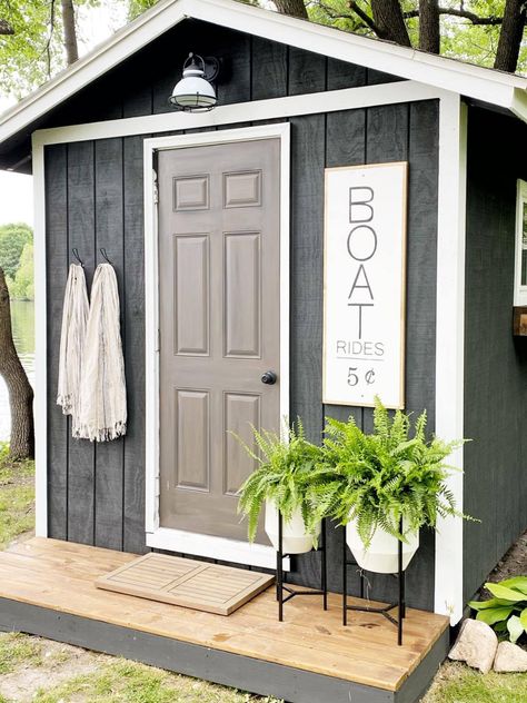 Shed Bathroom, She Shed Ideas, Diy She Shed, Pool House Shed, Shed Makeover, Pool Shed, Boat Shed, Shed Ideas, Diy Camper Remodel