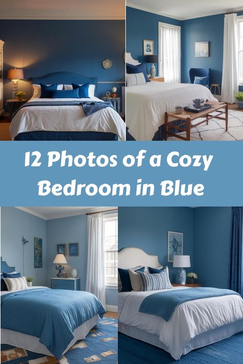 12 Photos of a Cozy Bedroom in Blue Blue Colour Scheme Bedroom, Behr Thundercloud Bedroom, Blue Bedroom Colors Paint, Blue Bedroom Walls Sherwin Williams, Powder Blue Bedroom Walls, Cerulean Blue Bedroom, Blue Walls Bedroom Aesthetic, Blue For Bedroom Walls, Blue Master Bedrooms Decor Cozy