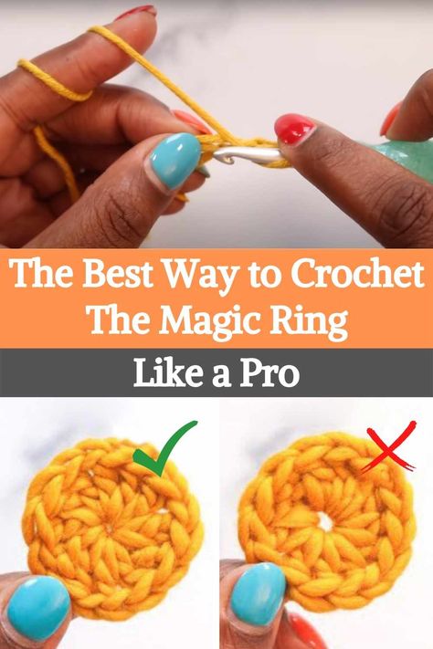 Learning how to weave a magic circle will change the way you work in the round, as it creates a closed center circle of projects with no holes. You can find different ways and techniques to crochet a magic ring or a loop, but this video from the crochet bites section on the TL Yarn Crafts youtube channel will show you the best way to make your magic rings with a professional result. While this may seem like a difficult technique to learn, even for beginners, it can be done and will change ... Magic Loop Crochet, Crochet A Magic Ring, Crochet Baby Blanket Edging, Magic Circle Crochet, The Magic Circle, Magic Ring Crochet, Magic Rings, Easy Beginner Crochet Patterns, How To Make Magic