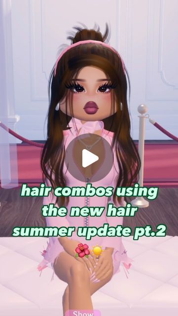 dti outfit ideas on Instagram: "hair combos with the new hair from the summer update pt.2 😋 follow for more outfit hacks and ideas! xx . . . . . . . . . . . . . . #roblox #robloxedits #dresstoimpress #dresstoimpressroblox #dti #dtiroblox #dtioutfits #dtioutfitideas #outfithacks #outfitideas #dresstoimpresssummerupdate #summer #hair #haircombo #fashion #fashiongame #fyp #fypシ #explore #explorepage #viral #trend #trending #trendingreels" Dti Codes New 2024 Summer, Dti Hair Combos New Update, Hair Combos Dti, Hair Combos, Dti Hacks, Outfit Hacks, Viral Trend, Summer Hair, Summer Hairstyles