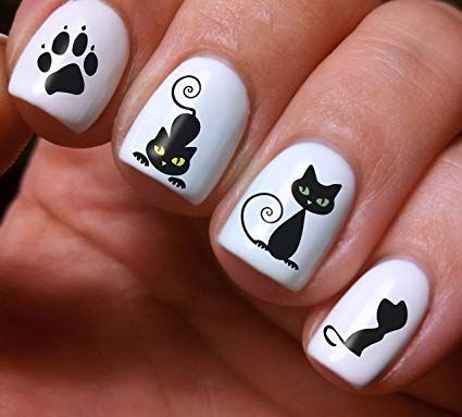 Step-by-Step Guide to Creating Intricate and Fun Cat Nail Art Designs with a Fierce Edge Cat Nail Art Designs Kitty, Easy Cat Nail Art, Cat Design Nails, Cat Acrylic Nails, Kitty Nails Design, Cat Nails Art, Cute Cat Nails, Cat Nails Design, Cat Manicure