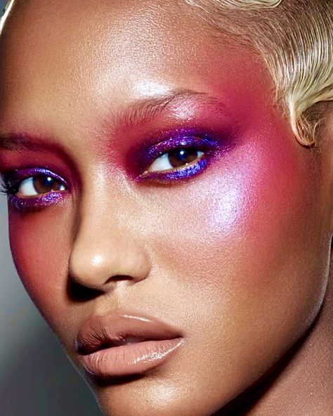 Outrageous Makeup Looks, Editorial Blush Makeup, Drag Brunch Makeup, Extra Blush Makeup Looks, 80s Supermodels Fashion, Avante Garde Makeup Looks, Fashion Magazine Makeup, Colourful Editorial Makeup, Editorial Colorful Makeup