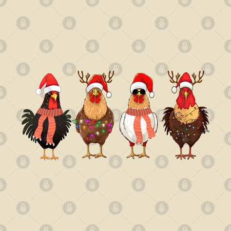 Chicken Christmas Lights Farm Animal Funny Xmas - Chicken Christmas Lights - T-Shirt | TeePublic Christmas Chicken Wallpaper, Christmas Farm Animals Paintings, Christmas Chicken Painting, Funny Christmas Animals, Funny Christmas Art, Christmas Chicken Art, Funny Chicken Pictures, Barnyard Christmas, Christmas Lights Drawing