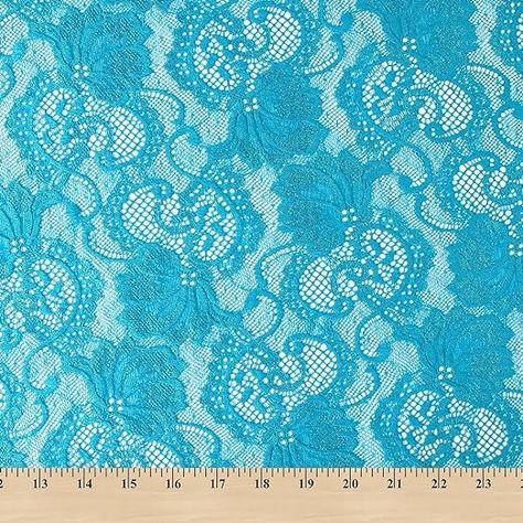 Amazon.com: Stretch Lace Fabric Embroidered Poly Spandex French Floral Victoria 58" Wide by The Yard (Turquoise) Soft Embroidery, Dresses Dance, Stretch Lace Fabric, Wedding Apparel, Bridal Fabric, Evening Gown Dresses, French Floral, Fabric Floral, Fabric Shop