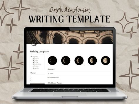 #Notion_Writer #Notion_Writing #Dark_Academia_Notion #Academia_Notion Dark Academia Notion Template, Dark Academia Notion, Dark Academia Writing, Academia Notion, Brainstorming Board, Notion Template For Work, Digital Workspace, Project Dashboard, Student Dashboard