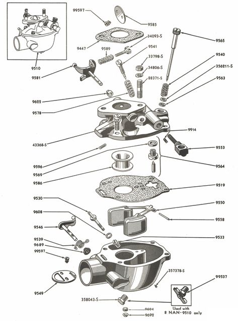 Carburetor Parts for Ford 8N Tractors (1947-1952) 8n Ford Tractor, Ford 8n, Chevy Nomad, Tractor Accessories, Josie And The Pussycats, Ford Tractor, Car Tips, Tractor Attachments, Old Tractor