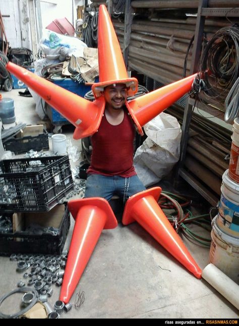 Traffic Cone Pictures With Friends, At Least You Dont Have To Wear A Cone, Person With Traffic Cone On Head, Traffic Cone On Head Aesthetic, Traffic Cone Art Paint Trippy, Big Jeans, Chaotic Energy, Traffic Cone, Witches Hats