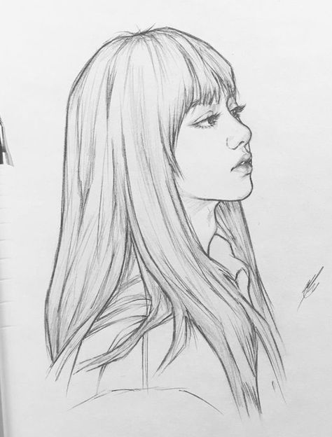 Lisa Blackpink Drawing Pencil, Lisa Drawing, Blackpink Drawing, Pink Drawing, Pencil Sketch Images, Indie Drawings, Girl Drawing Sketches, Images Kawaii, Art Sketches Pencil