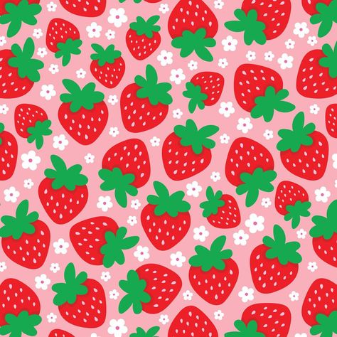 You’re so berry cute ☺️🍓☺️🍓 * * * * #goodvibesgang #surfaceartist #strawberries #strawberrypattern #patternoftheday #patterndesign… | Instagram Aubree Core, Virtual Aesthetic, First Birthday Centerpieces, 2024 Bujo, Strawberry Wallpaper, Strawberry Sticker, Strawberry Background, Strawberry Aesthetic, Cake Pattern