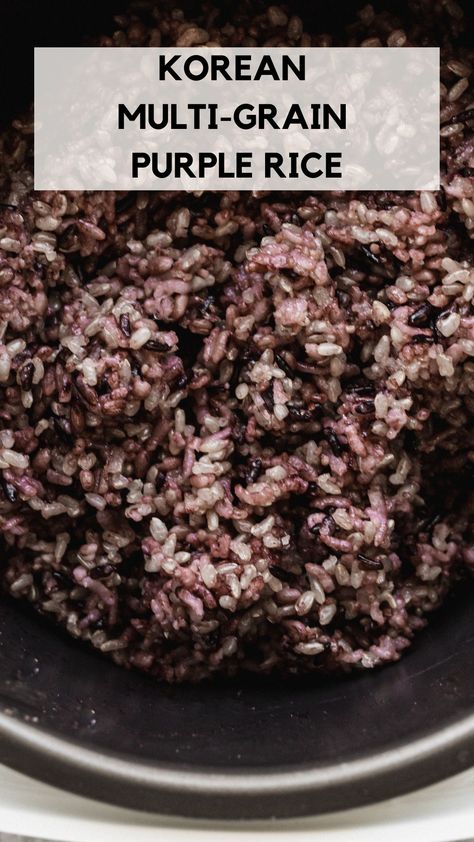 Korean Black Rice Recipe, Korean Purple Rice Recipe, Black Rice Recipe, Korean Table, Purple Rice, Healthy Rice, Korean Rice, Bulgogi Beef, Vegetable Rice