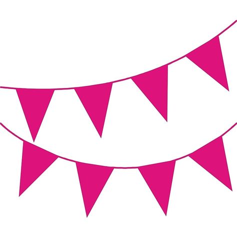 Happium 10m / 32 ft Solid Colour Bunting Flags Banner Pennant Party Decoration Garland (Hot Pink) : Amazon.co.uk: Toys & Games Garland Birthday Decor, House Party Decorations, Garland Birthday, Dinosaur Balloons, Triangle Banner, Girls Party Decorations, Party Bunting, Party Garland, Banners Buntings