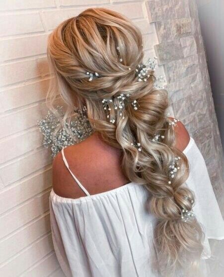 Goddess Wedding Hair, Bridal Side Braid, Take Care Of Wavy Hair, Hair For A Wedding, Glam Bridal Hair, Bride Hair Down, Lisa Hair, Boho Bridal Hair, Bridal Hair Inspiration