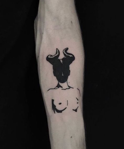 Johnny Gloom, Rabe Tattoo, Satanic Tattoos, Scary Tattoos, Creepy Tattoos, Horror Tattoo, Discreet Tattoos, Dark Tattoo, Aesthetic Tattoo