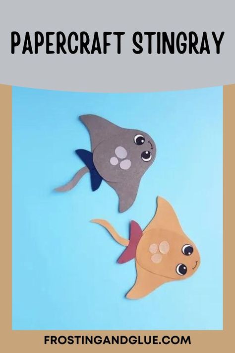 How To Make A Stingray Craft, Stingray Craft For Kids, Stingray Craft Preschool, Sting Ray Craft, Stingray Craft, Chicken Celery, Ocean Craft, Ocean Theme Decorations, Under The Sea Crafts