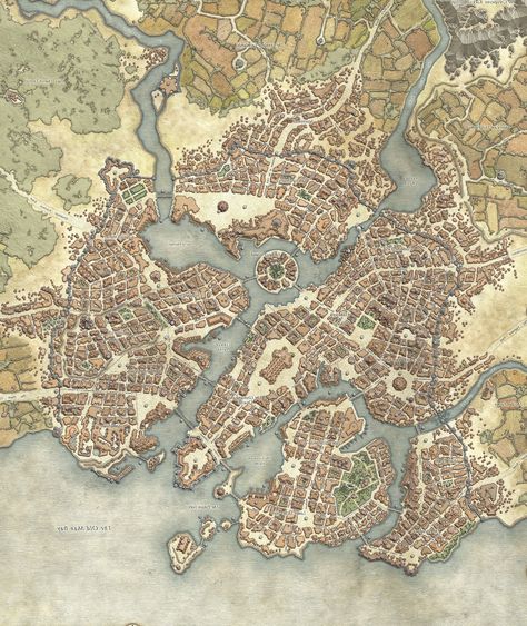 Map of First Sighting Fantasy City Map, Fantasy Map Making, Village Map, Dnd World Map, Fantasy Town, Imaginary Maps, Fantasy World Map, Tabletop Rpg Maps, Rpg Map