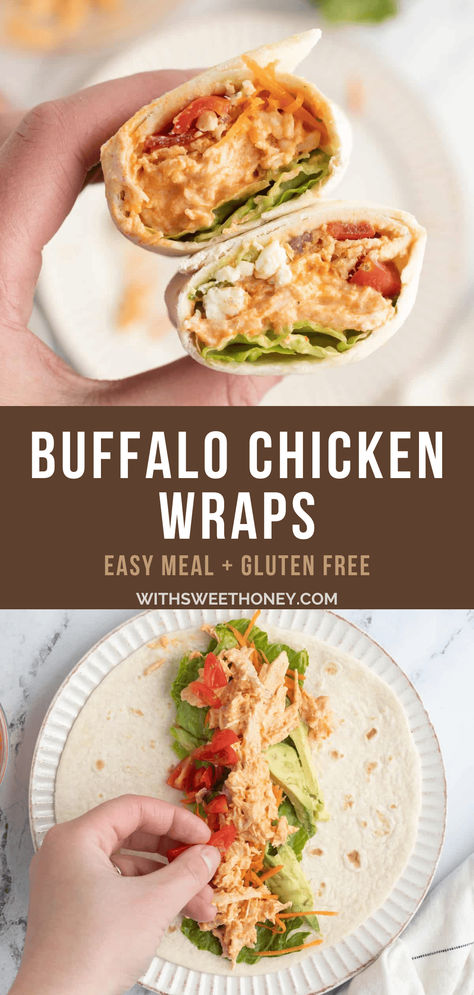 Buffalo Chicken Cottage Cheese Wrap, Shredded Buffalo Chicken Wraps, Healthy Buffalo Chicken Wraps, Buffalo Chicken Wraps Healthy, Cold Lunch Recipes, Buffalo Chicken Wrap, Chicken Wraps Healthy, Deficit Meals, Buffalo Chicken Quesadilla