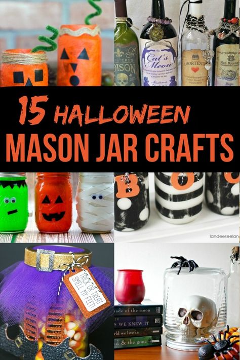 I can't get enough of these 15 Halloween Mason Jar Crafts that are ridiculously cute enough to die for. Or something--they're just cute. So look, enjoy, make, and tell me how it goes! #nerdymammablog #halloween #masonjar #masonjarcrafts #craft Halloween Mason Jar Crafts, Jar Halloween Crafts, Mason Jar Halloween Crafts, Mason Jar Halloween, Baby Food Jar Crafts, Halloween Jars, Halloween Mason Jars, Food Jars, Halloween Lanterns