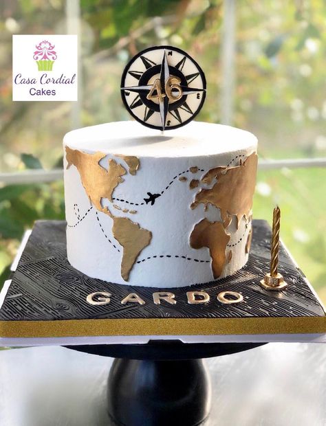 Around the World Cake Around The World Cake Ideas, Travel Cake Ideas, Travel Cake Ideas Birthdays, Around The World Cake, World Map Cake, Map Cake, World Cake, Travel Cake, Cake Recipes Easy Homemade