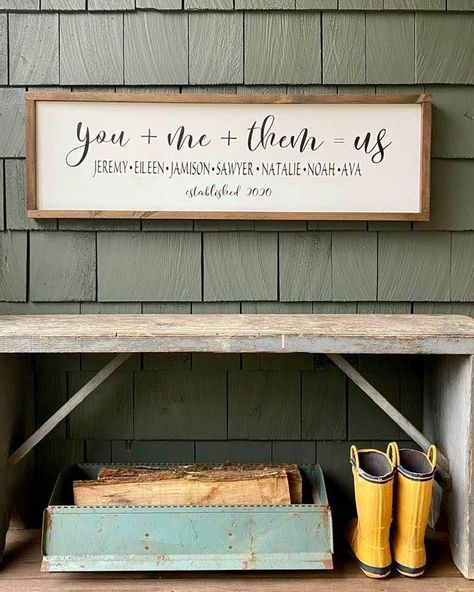 Signs For Blended Families, Living Room Wall Quote Decor, Family Friendly Decor, Blended Families Quotes, Blended Family Photo Wall, Blended Family Signs Wooden, Blended Family Picture Wall Ideas, Family Name Wall Decor, Blended Family Wall Decor